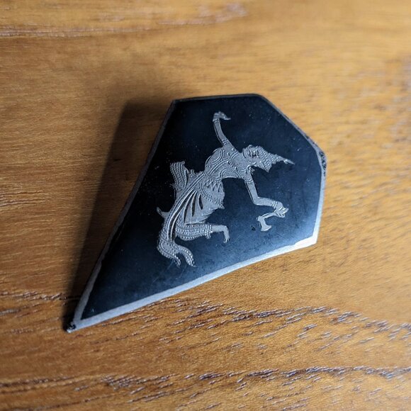 Vintage SIAM STERLING Silver Niello DRESS MONEY CLIP | Thai Apsara Dancer - Picture 7 of 7